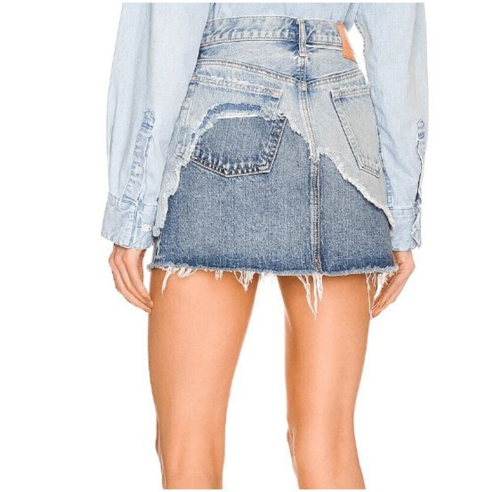 Moussy Vintage Andalucia Skirt Button Fly Mini Exposed Darker‎ Layer Size 32